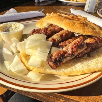 D-4 Cafe & Bar - CHEVAPCHICI Beef Sausage - Bosnian Pita Bread - European Cream Cheese - Bars Near Me - Chicago, Illinois