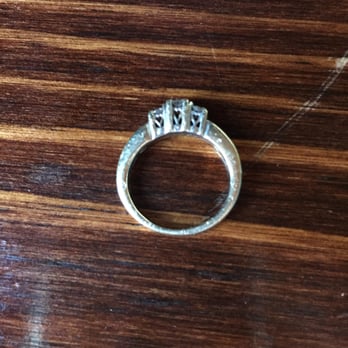Linden's Jewelry - Before: 1/3 T.C.W Past Present Future ring in 14k White Gold. Lost in the driveway and ran over before being found. - Jewelry Near Me - Bentonville, Arkansas Linden's Jewelry - Before: 1/3 T.C.W Past Present Future ring in 14k White Gold. Lost in the driveway and ran over before being found. - Jewelry Near Me - Bentonville, Arkansas