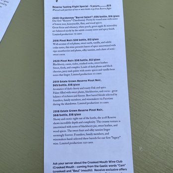 Campbell Lane Winery - Menu - Wine Tasting Room Near Me - West Linn, Oregon