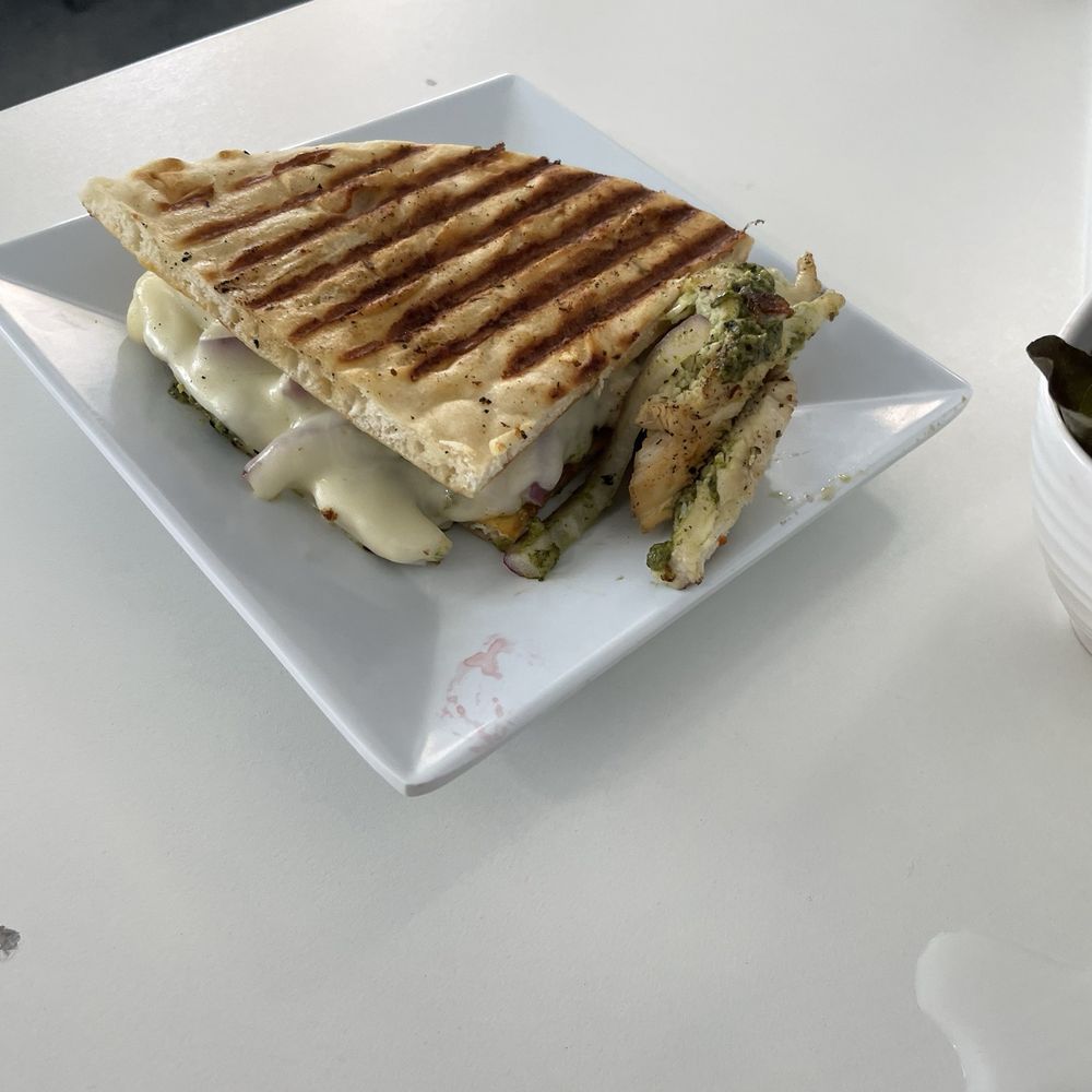Delicious Cafe - Half of chikini panini on a pita bread - very good! - Soup Near Me - Payson, Arizona Delicious Cafe - Half of chikini panini on a pita bread - very good! - Soup Near Me - Payson, Arizona