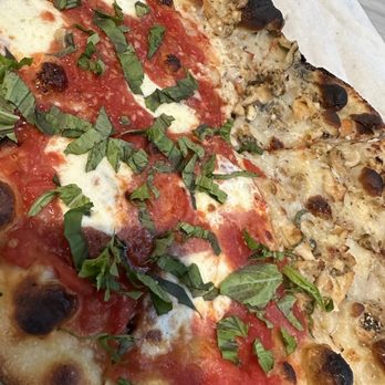Frank Pepe Pizzeria Napoletana - Half Margherita/ White Clam small pie - Pizza Near Me - Bethesda, Maryland Frank Pepe Pizzeria Napoletana - Half Margherita/ White Clam small pie - Pizza Near Me - Bethesda, Maryland