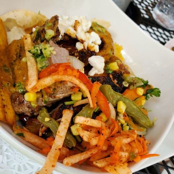 Salsa's - Yellowfin Tuna with goat cheese, roasted vegetables, black beans & coconut sauce. - Mexican Near Me - Asheville, North Carolina Salsa's - Yellowfin Tuna with goat cheese, roasted vegetables, black beans & coconut sauce. - Mexican Near Me - Asheville, North Carolina