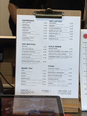 Menu photo 2 Nine Eight Five Coffee San Bernardino, CA Menu photo 2 Nine Eight Five Coffee San Bernardino, CA