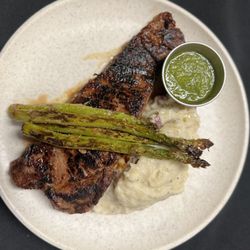 Tenth Hole Tavern - Ribeye, garlic mashed, asparagus