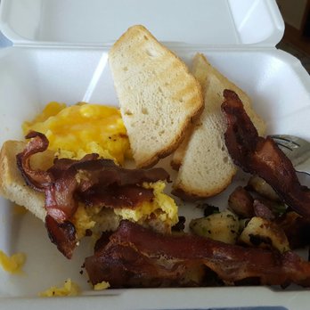 Russian River Pub - A great take-out Breakfast of soft-scrambled eggs, bacon, home fries and sourdough toast. - American Near Me - Forestville, California Russian River Pub - A great take-out Breakfast of soft-scrambled eggs, bacon, home fries and sourdough toast. - American Near Me - Forestville, California