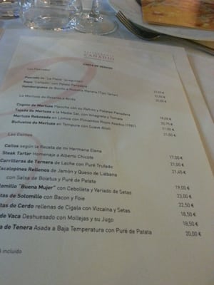 Menu photo 4 Cañadío Madrid, M