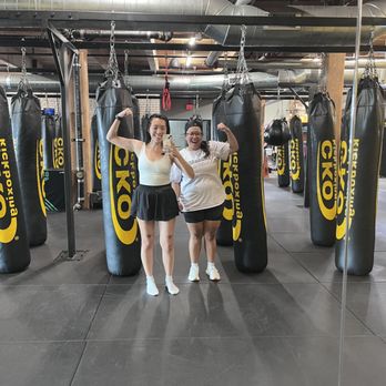 CKO Kickboxing Grand Rapids Downtown - my friend and me BEFORE class - Kickboxing Near Me - Grand Rapids, Michigan