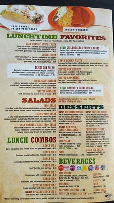 Menu photo 2 Casa Grande Gas City, IN