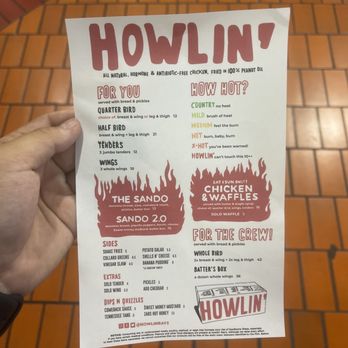 Howlin' Ray's - The menu they hand out - Southern Near Me - Los Angeles, California