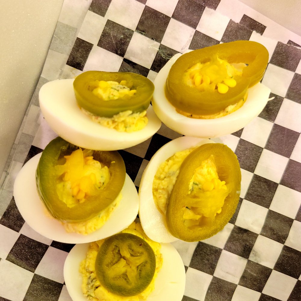 Moon Tower - Devil Eggs $5.95 - Roasted jalapeno and fresh dill deviled eggs - Dive Bars Near Me - Houston, Texas Moon Tower - Devil Eggs $5.95 - Roasted jalapeno and fresh dill deviled eggs - Dive Bars Near Me - Houston, Texas