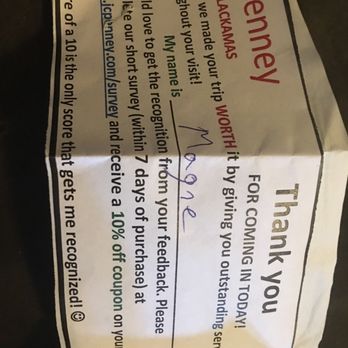 JCPenney - And he even gave us a coupon!!!! - Department Stores Near Me - Happy Valley, Oregon JCPenney - And he even gave us a coupon!!!! - Department Stores Near Me - Happy Valley, Oregon