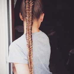 European Flair The Hair Salon - The sweetest fishtail braid!! We love cutting and styling your whole family!