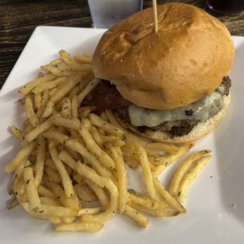 Bpm - BBQ Bacon Burger lunch special with fries - Italian Near Me - Sacramento, California Bpm - BBQ Bacon Burger lunch special with fries - Italian Near Me - Sacramento, California