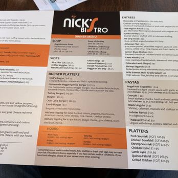 Nick’s Bistro - Menu... They do have specials. - Greek Near Me - Forest Hills, New York Nick’s Bistro - Menu... They do have specials. - Greek Near Me - Forest Hills, New York