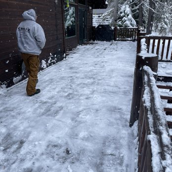Lightening The Load - After snowed in deck - the snow was up to the guard rail!!! - Snow Removal Near Me