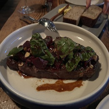 Rich Table - Dry Aged Ribeye, Sauce Diane, Baked Potato Gratin - New American Near Me - San Francisco, California Rich Table - Dry Aged Ribeye, Sauce Diane, Baked Potato Gratin - New American Near Me - San Francisco, California