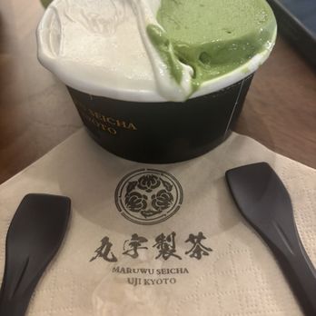 Maruwu Seicha - Matcha gelato with soy cream . Highly recommend both flavors compliment each other - Desserts Near Me - Campbell, California Maruwu Seicha - Matcha gelato with soy cream . Highly recommend both flavors compliment each other - Desserts Near Me - Campbell, California