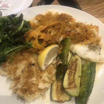 Hibernian Tavern - Baked cod with risotto cake and zucchini - Irish Pub Near Me - Scituate, Massachusetts