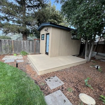Best Shed Ever - 8' x 14' A Frame Studio Sauna Room w/ TimberTech AZEK Siding, Custom Black Window and Door, & Deck - General Contractors Near Me - Fremont, California Best Shed Ever - 8' x 14' A Frame Studio Sauna Room w/ TimberTech AZEK Siding, Custom Black Window and Door, & Deck - General Contractors Near Me - Fremont, California