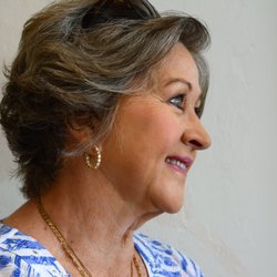 Oaks Jewelry - Our beautiful client and her gorgeous 5.25ctw diamond hoop earrings.