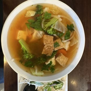 Palm Thai Cuisine - Veggie Pho with fried Tofu. - Thai Near Me - Lake Elsinore, California Palm Thai Cuisine - Veggie Pho with fried Tofu. - Thai Near Me - Lake Elsinore, California