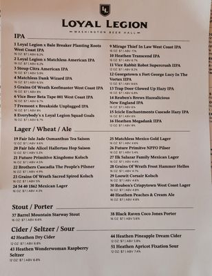 Menu photo 2 Loyal Legion Vancouver, WA