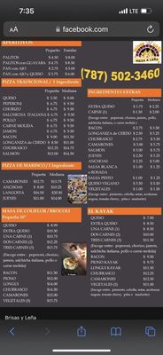 Menu photo 1 Brisas y Lena Carrizales, PR