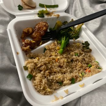 Panda Express - My Panda Express meal with rice broccoli beef and orange chicken - Chinese Near Me - Lake Elsinore, California
