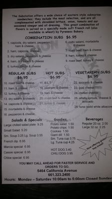 Menu photo 5 Sub Station Stockdale Bakersfield, CA Menu photo 5 Sub Station Stockdale Bakersfield, CA