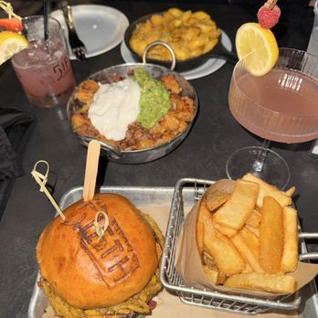 The Fifth - cheeseburger, loaded tater tots, chorizo mac n cheese - Cocktail Bars Near Me - Anaheim, California