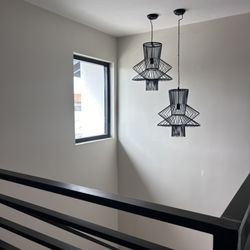 Forge Electric Company - High Ceiling chandelier installation for a remodel project in Lomita,CA.
