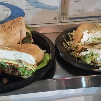 Spanglish Kitchen - Torta de carne asada and tacos de papa. Both are great! - Mexican Near Me - Alhambra, California