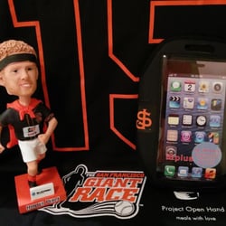 The Giant Race - Hunter Pence bobblehead (included in registration) and the Turn Two Award armband, 2015.
