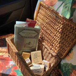 Roxy's Emporium - i got all these stamps, a book, and cute basket all for $26!