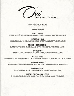 Menu photo 2 Oui Cocktail Lounge Brooklyn, NY