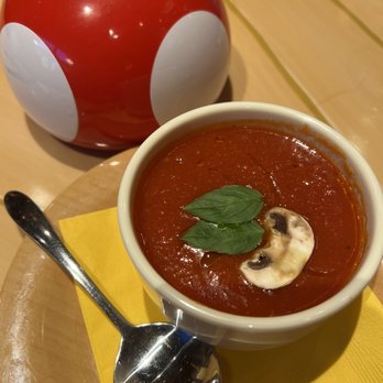 Toadstool Cafe - Tomato soup...very bland, it's like canned tomato soup - Cafes Near Me - Universal City, California