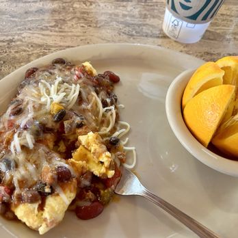 Sybil's Omelettes - Chili, tomato, and Jack cheese two egg omelette. Very good. And... a full sweet orange! - Breakfast & Brunch Near Me - Salem, Oregon Sybil's Omelettes - Chili, tomato, and Jack cheese two egg omelette. Very good. And... a full sweet orange! - Breakfast & Brunch Near Me - Salem, Oregon