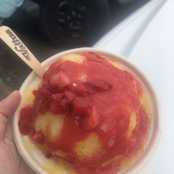 Wailua Shave Ice - Strawberry mango shaved ice - pretty good - Shaved Ice Near Me - Kapaa, Hawaii