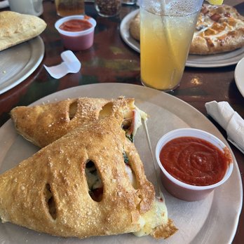 Mellow Mushroom - Veggie Calzone with added pepperoni - Pizza Near Me - Gainesville, Georgia