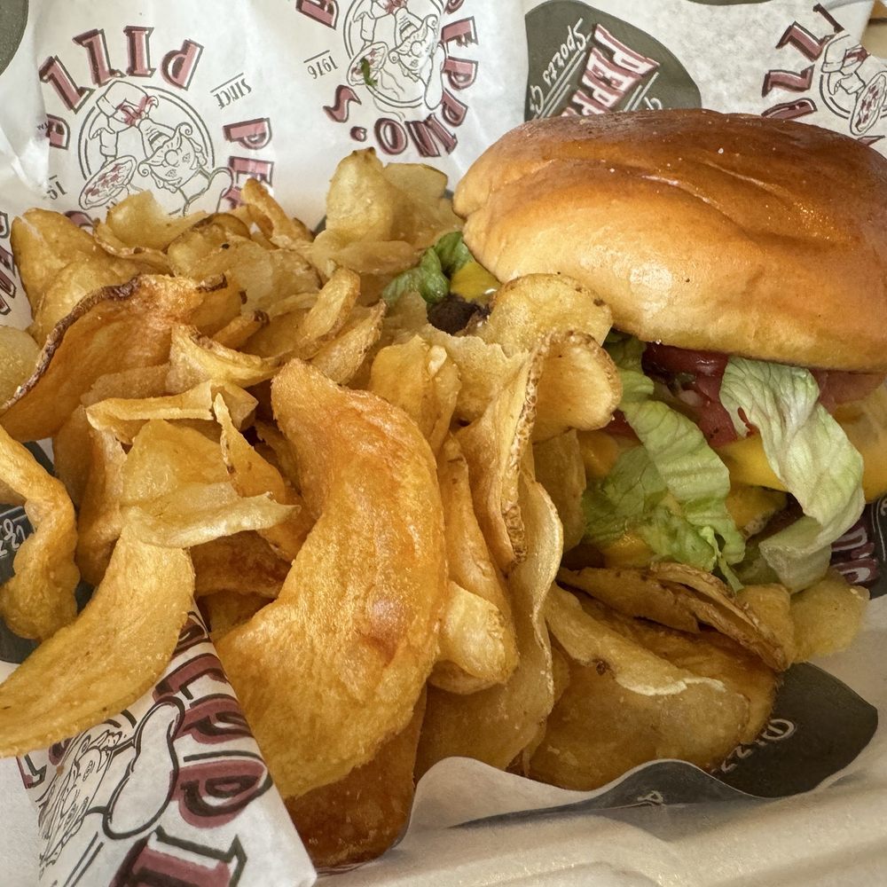 Peppino's Pizza - Double Smash Burger and kettle chips - Pizza Near Me - Grand Rapids, Michigan Peppino's Pizza - Double Smash Burger and kettle chips - Pizza Near Me - Grand Rapids, Michigan