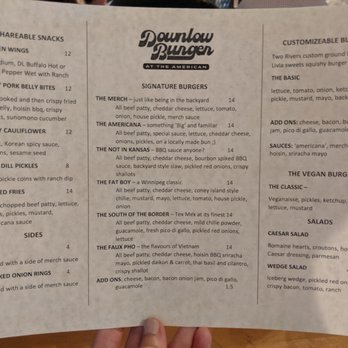 The American - Dinner menu. Fri 2019-08-30 - Venues & Event Spaces Near Me - Vancouver, British Columbia