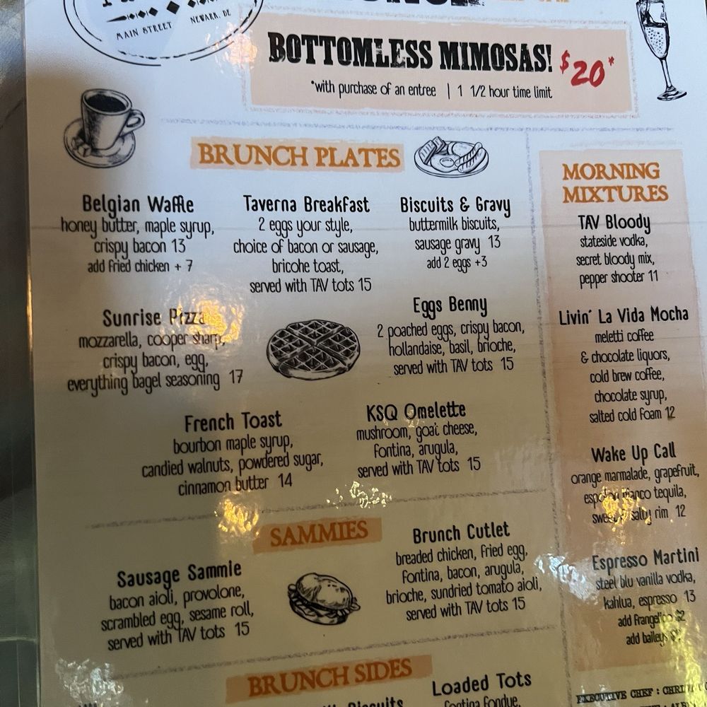 Taverna - Brunch is perfect time for breakfast foods but alongside lunch or dinner fare. Balance. - Italian Near Me - Newark, Delaware Taverna - Brunch is perfect time for breakfast foods but alongside lunch or dinner fare. Balance. - Italian Near Me - Newark, Delaware