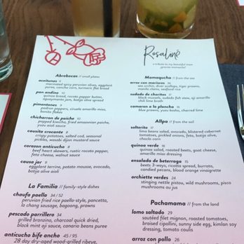 Rosaline - Menu - Peruvian Near Me - West Hollywood, California