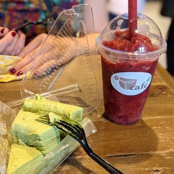 T cafe - Really good green tea Millie crepe. - Desserts Near Me - Philadelphia, Pennsylvania