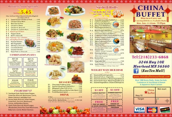 Menu photo 1 China Buffet Moorhead, MN Menu photo 1 China Buffet Moorhead, MN