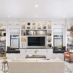 California Closets - Hingham - Tech-savvy systems with adaptable storage features manage media with ease.