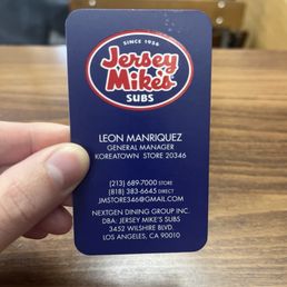 I always enjoy coming to this Jersey Mike's because Leon is such a friendly and patient manager! I always enjoy coming to this Jersey Mike's because Leon is such a friendly and patient manager!