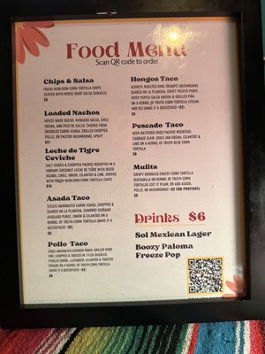 Menu photo 7 Bar Flores Los Angeles, CA