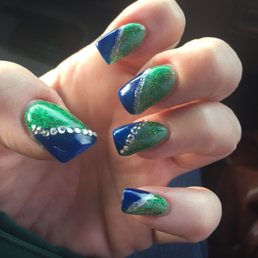 Seahawks nails at the best nail salon in Longview. Definitely worth the 25 minute drive from Castle Rock.