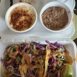 elotes, refried beans, fish tacos elotes, refried beans, fish tacos